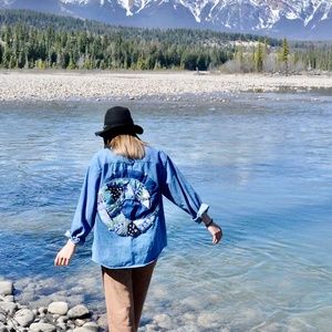 HAND MADE upcycled Jean Jacket